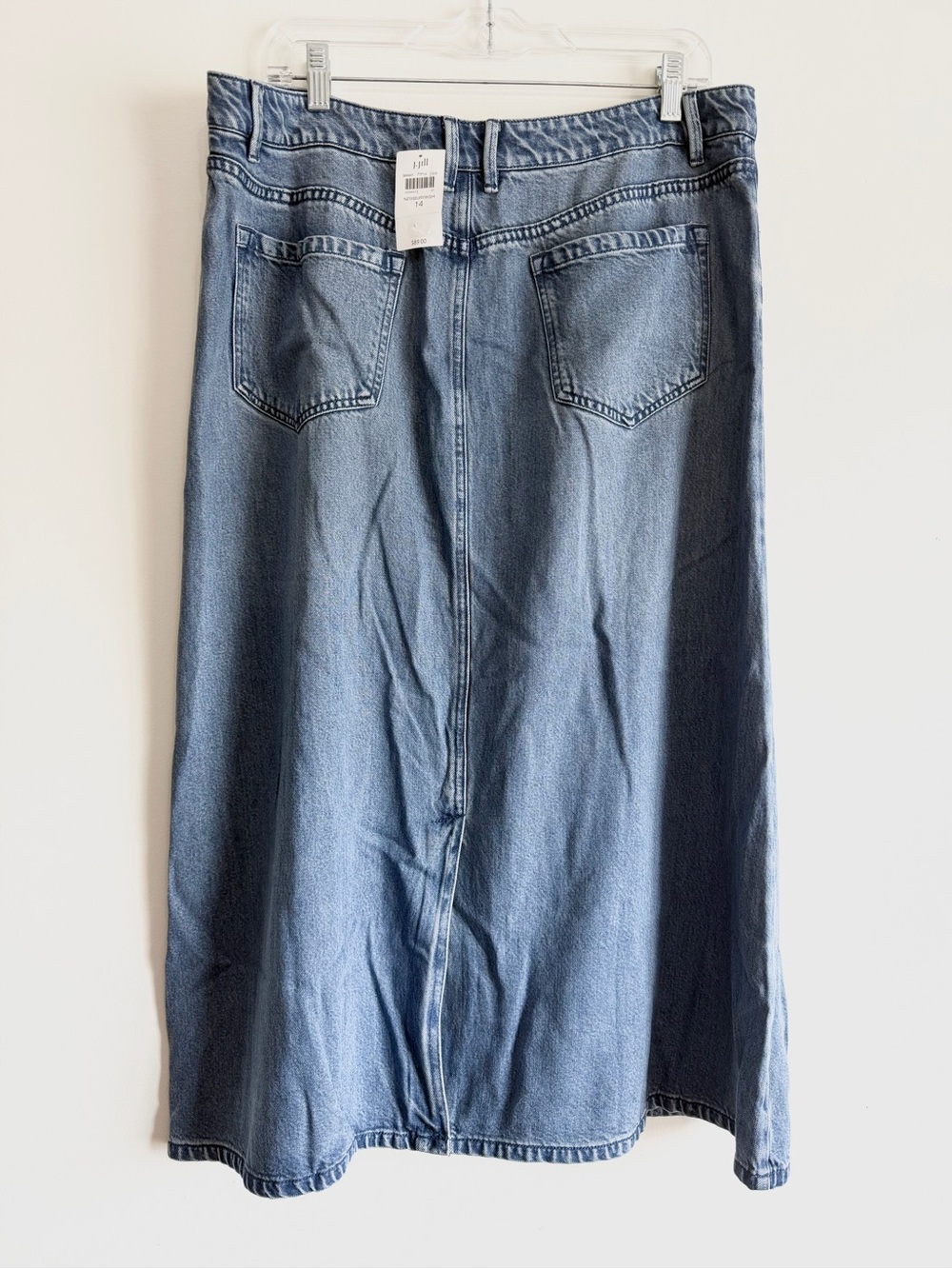NWT J.Jill Denim Size 14 Newbury Wash A-Line Maxi Skirt Tencel - Picture 3 of 7